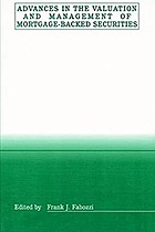 Advances in the Valuation and Management of Mortgage-Backed Securities